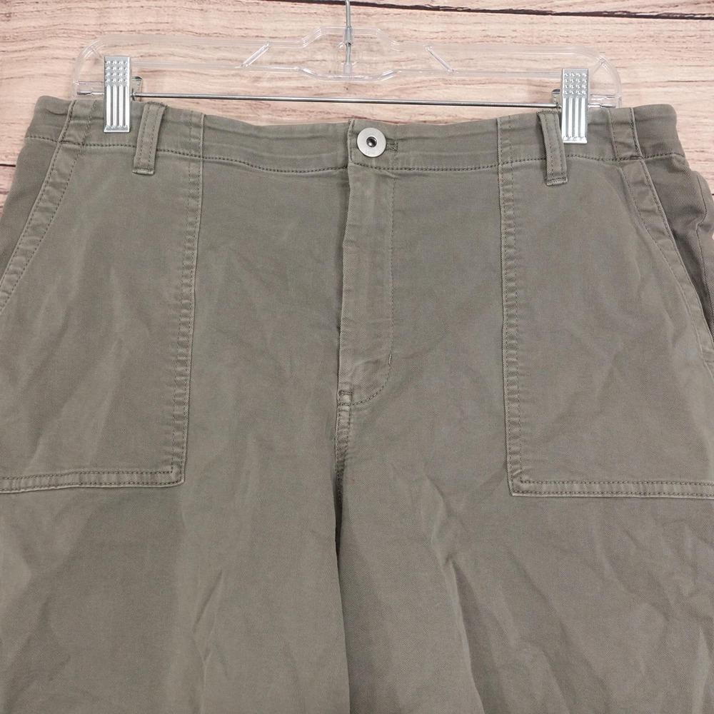 J Jill Chino Shorts Womens Size 12 Green Twill 33 Waist 6.5 Inseam Stretch - Picture 2 of 7